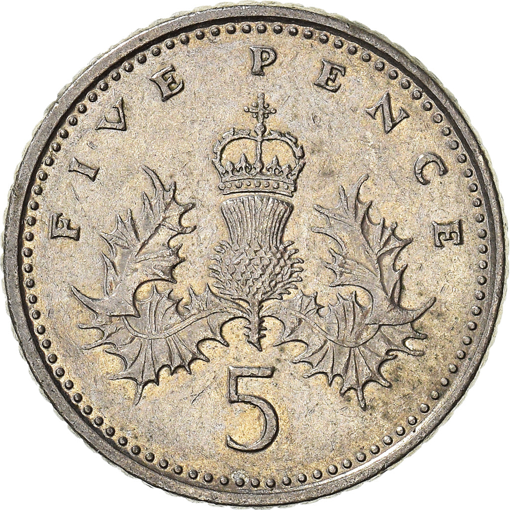 Moneda, Gran Bretaña, 5 Pence, 1991