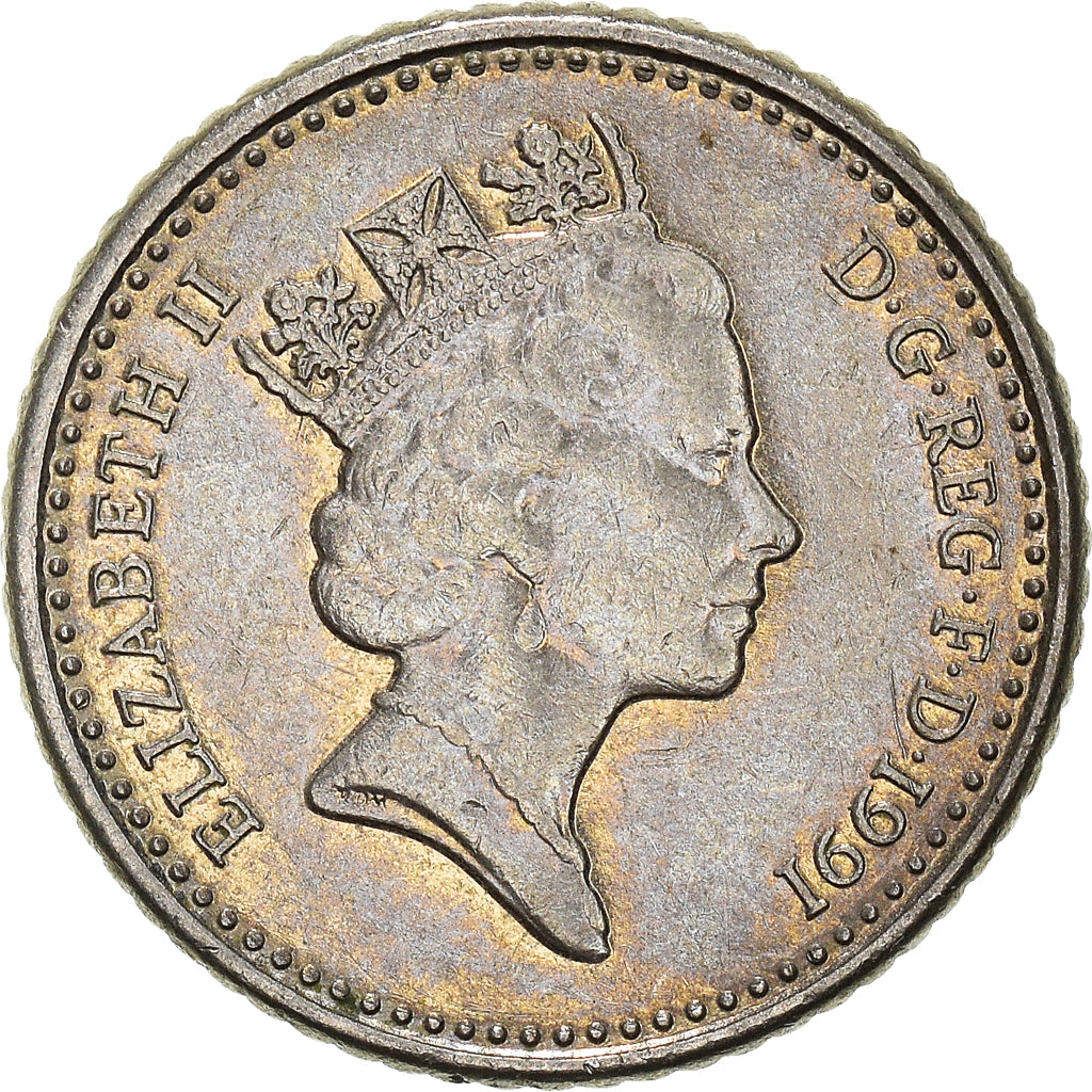 Moneda, Gran Bretaña, 5 Pence, 1991