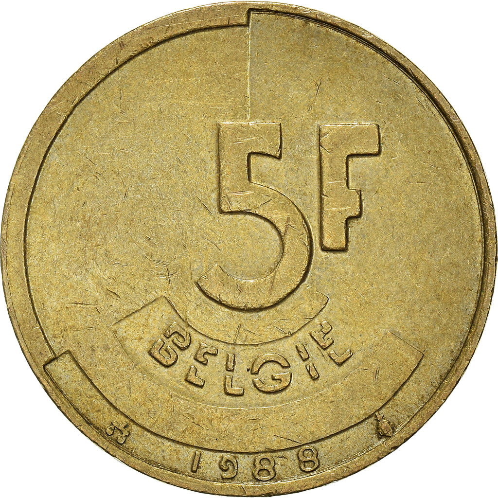 Münze, Belgien, 5 Francs, 5 Frank, 1988