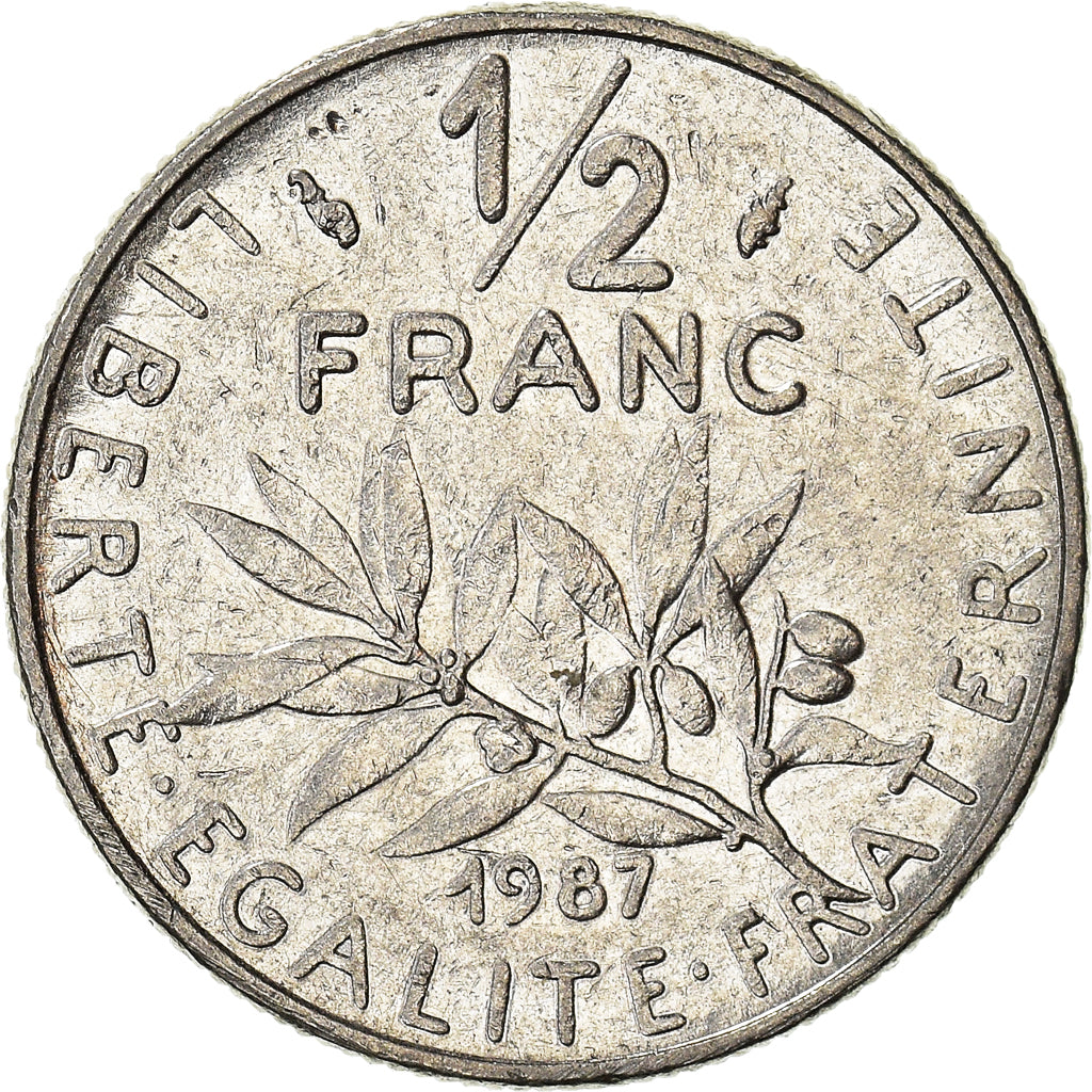 Moeda, França, 1/2 Franc, 1987