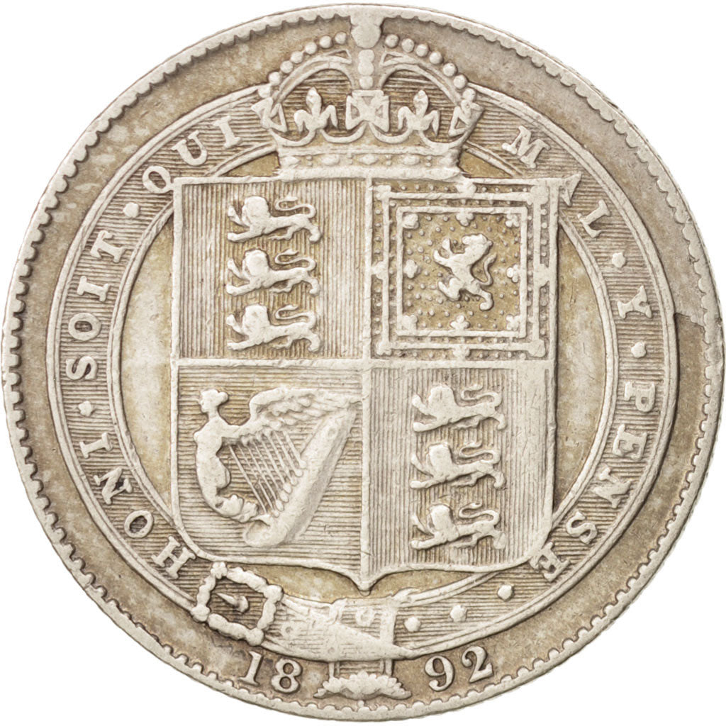 Great Britain, Victoria, Shilling, 1892, VF(30-35), Silver, KM:774