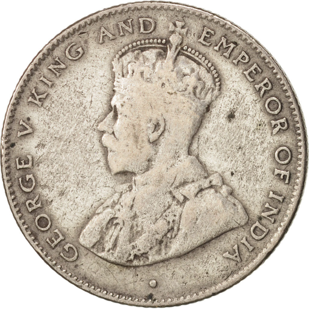 Ceylon, George V, 50 Cents, 1919, VF(20-25), Silver, KM:109a
