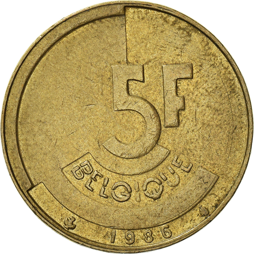 Moneta, Belgia, 5 Francs, 5 Frank, 1986