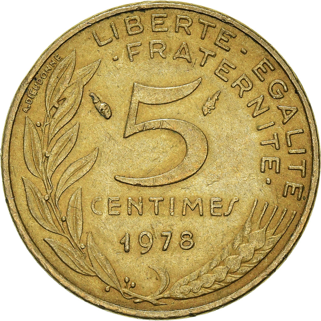 Monnaie, France, 5 Centimes, 1978
