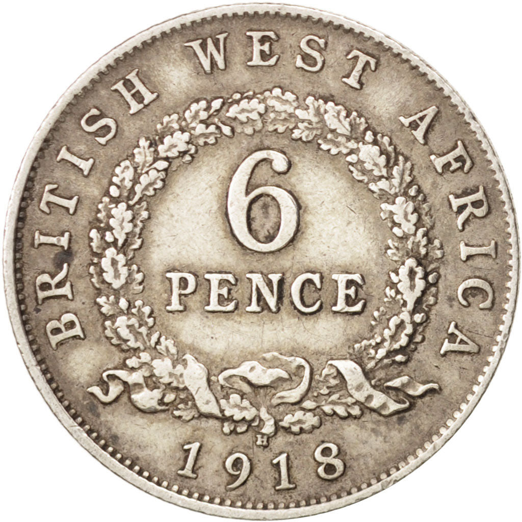 BRITISH WEST AFRICA, George V, 6 Pence, 1918, EF(40-45), Silver, KM:11