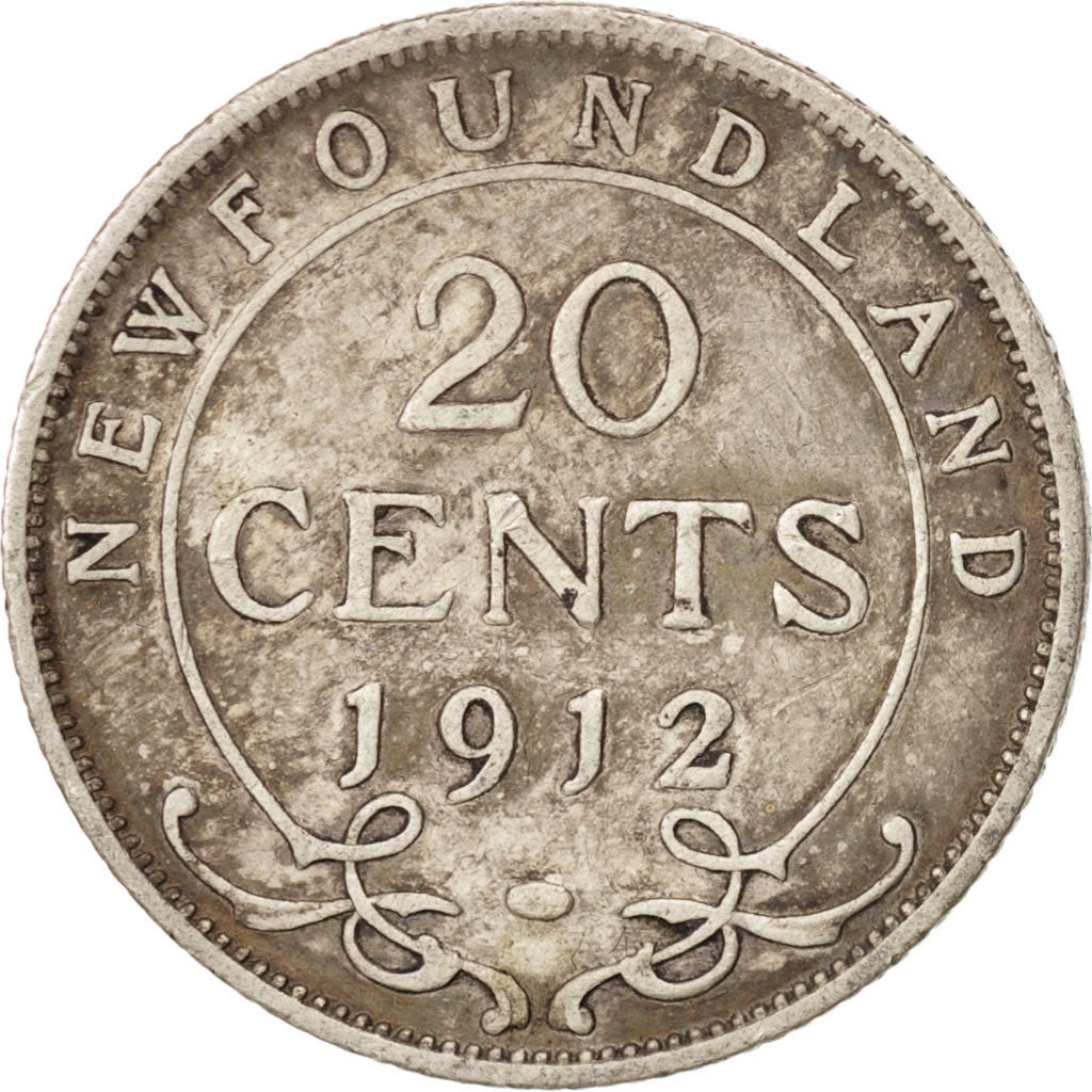Monnaie, NEWFOUNDLAND, 20 Cents, 1912, Royal Canadian Mint, Ottawa, TB+, Argent