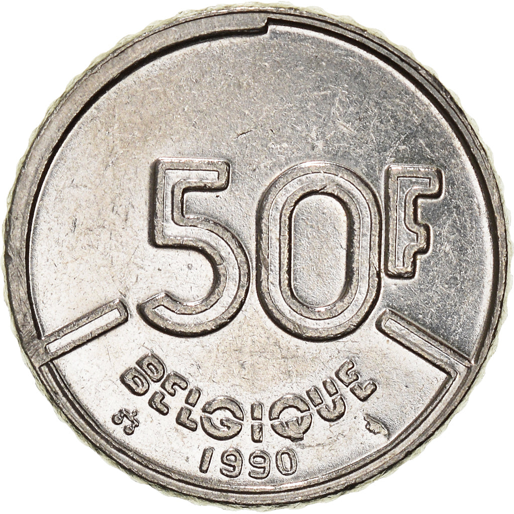 Münze, Belgien, 50 Francs, 50 Frank, 1990