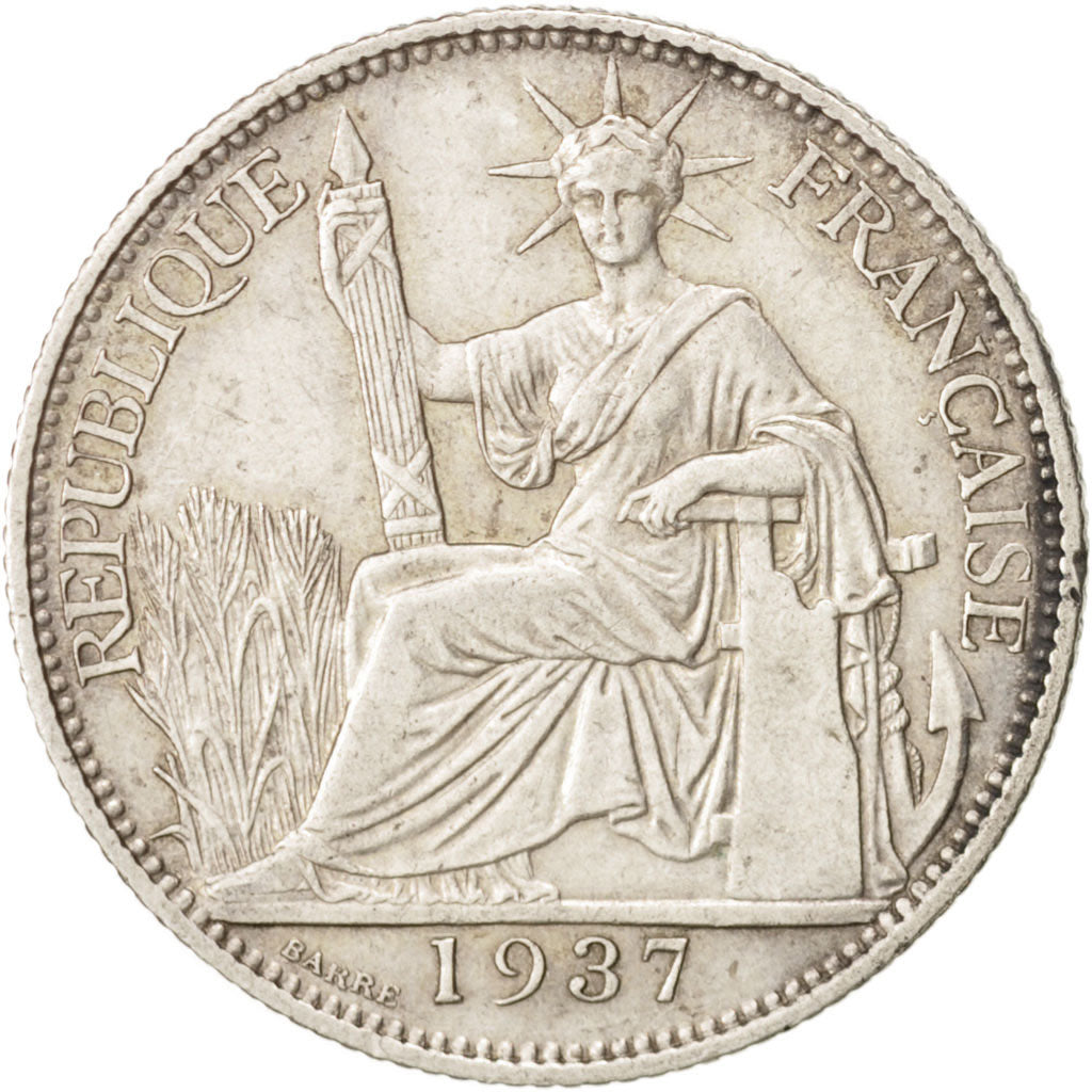 FRENCH INDO-CHINA, 20 Cents, 1937, Paris, TTB+, Argent, KM:17.2