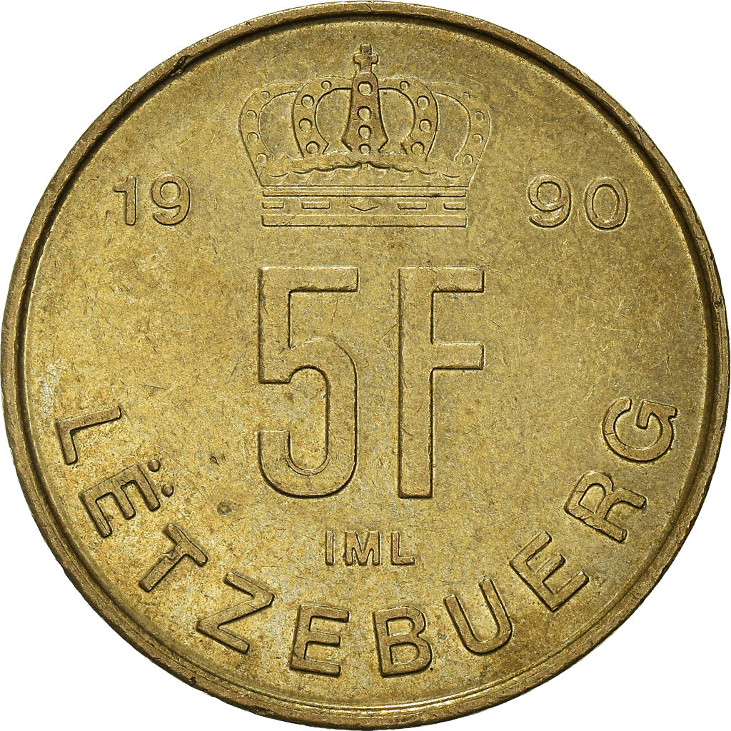 Coin, Luxembourg, 5 Francs, 1990