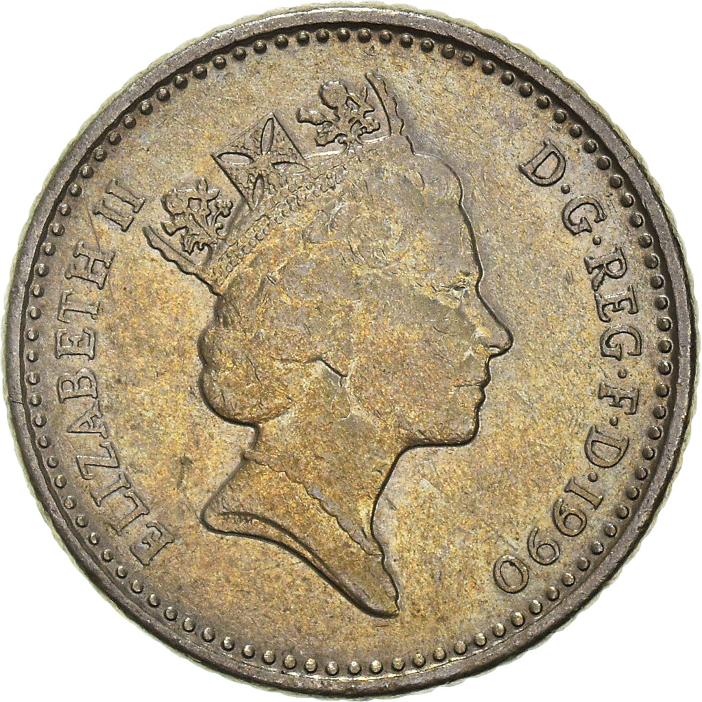 Moneda, Gran Bretaña, 5 Pence, 1990