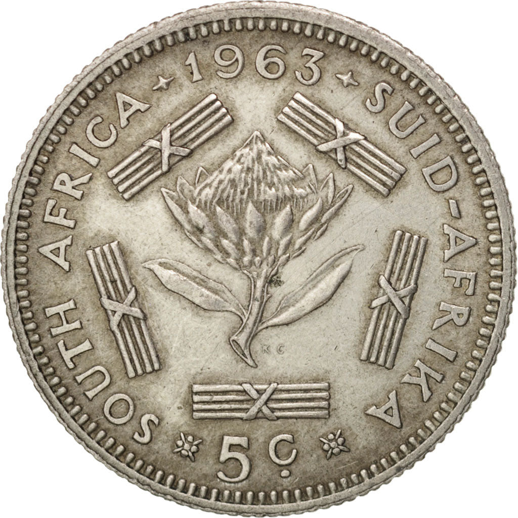 South Africa, 5 Cents, 1963, EF(40-45), Silver, KM:59