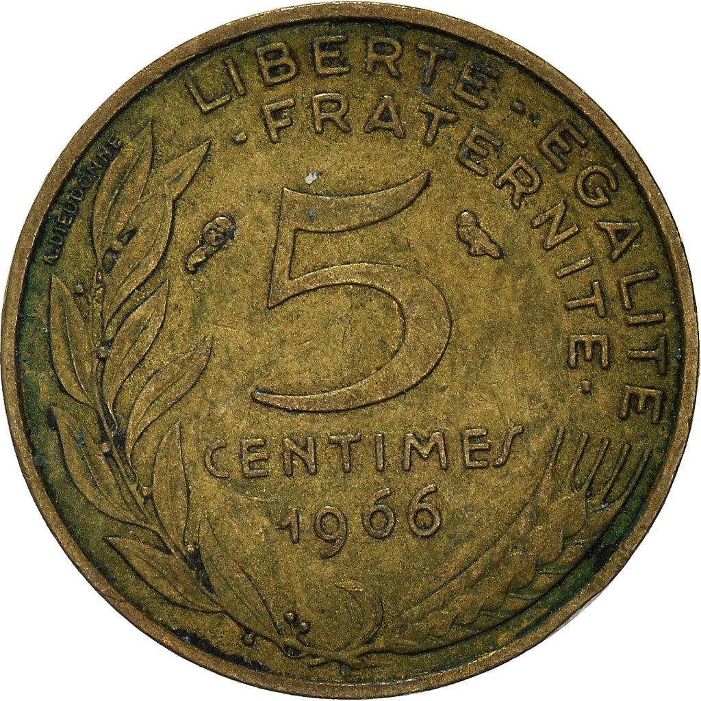 Moeda, França, 5 Centimes, 1966
