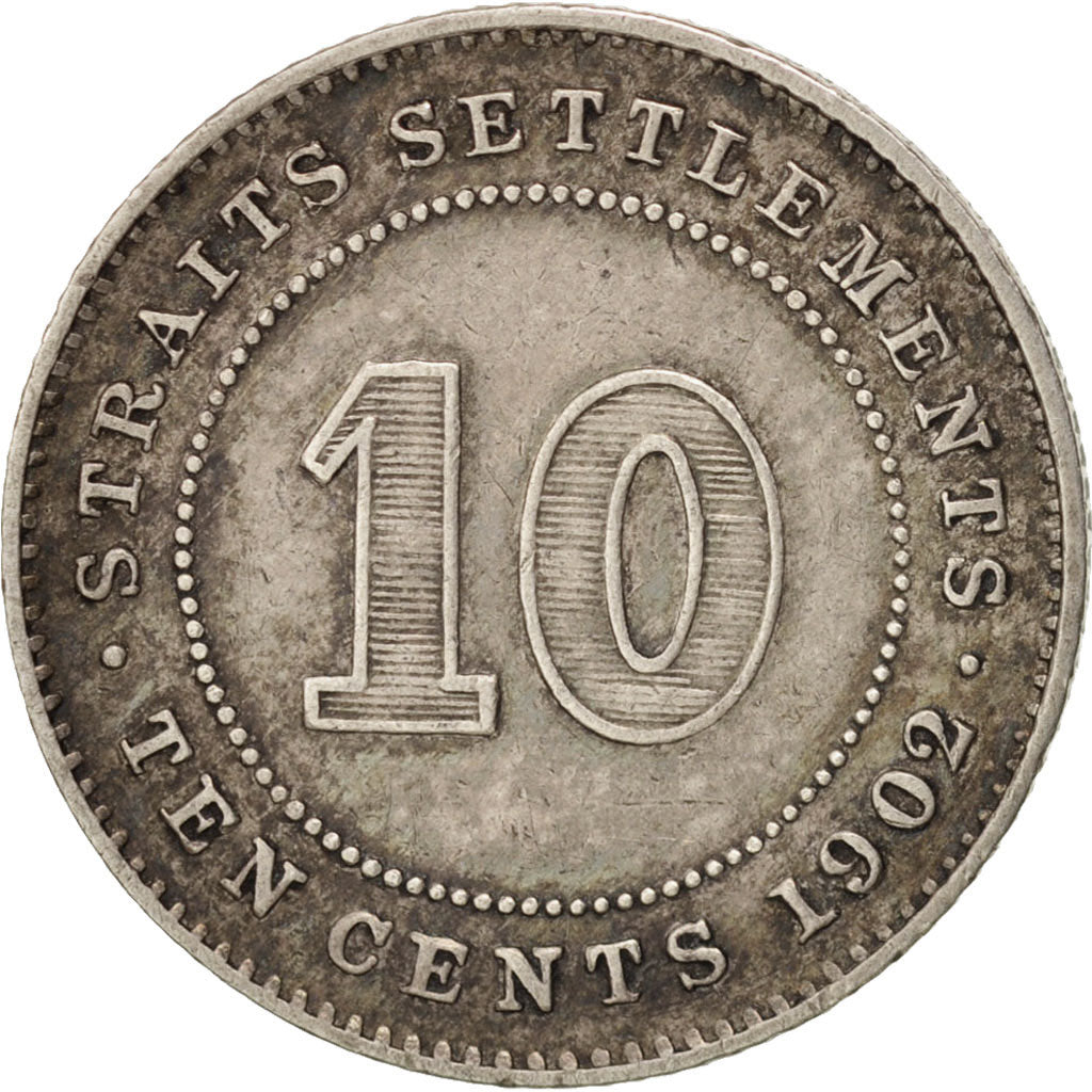 Coin, Straits Settlements, Edward VII, 10 Cents, 1902, EF(40-45), Silver, KM:21
