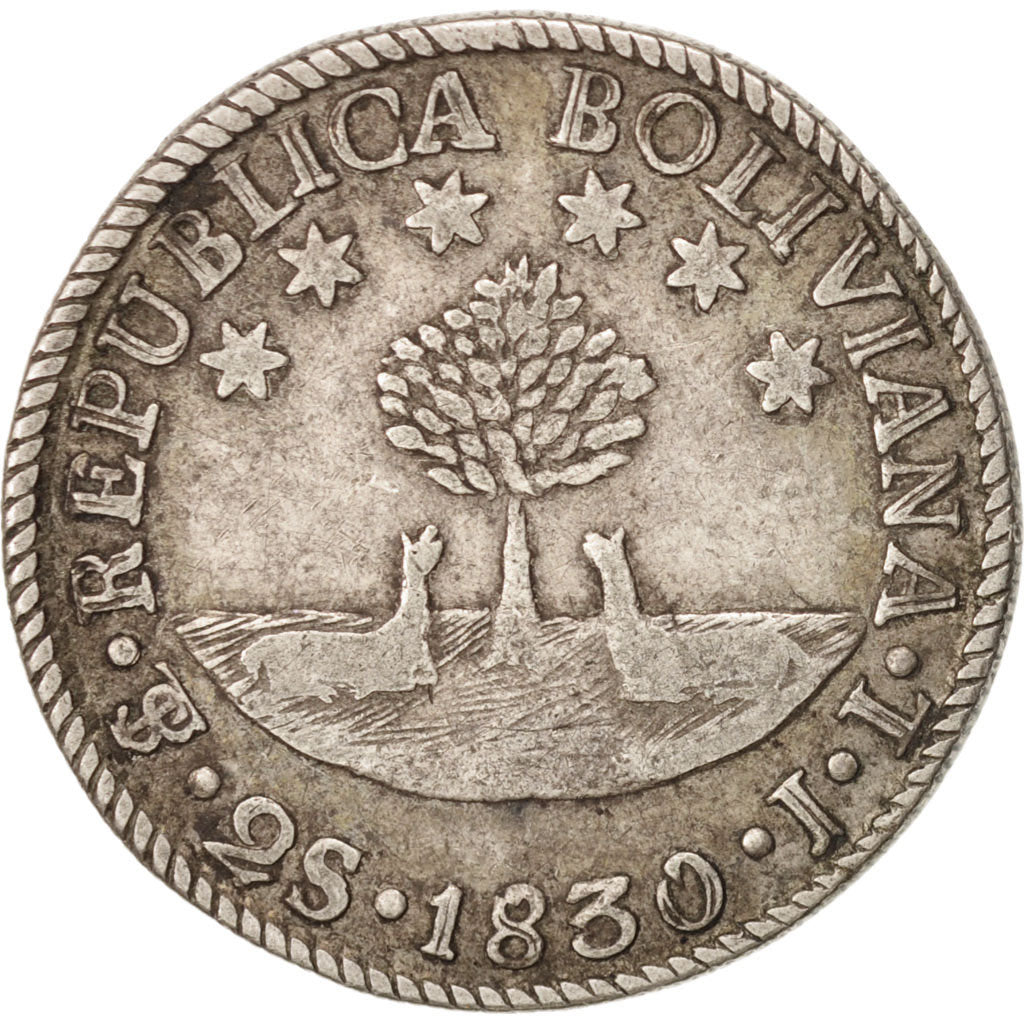 Bolivia, 2 Soles, 1830, Potosi, VF(20-25), Silver, KM:95a