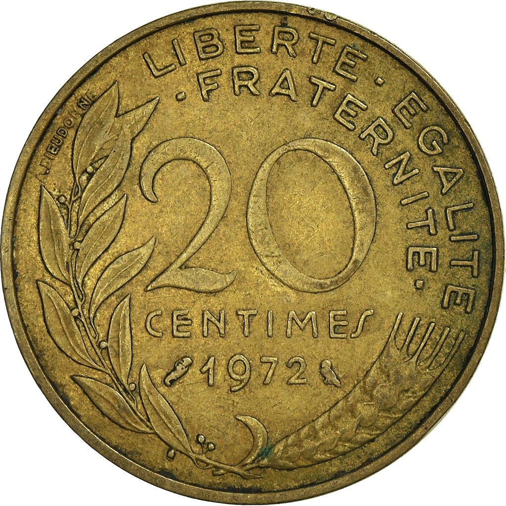 Coin, France, 20 Centimes, 1972