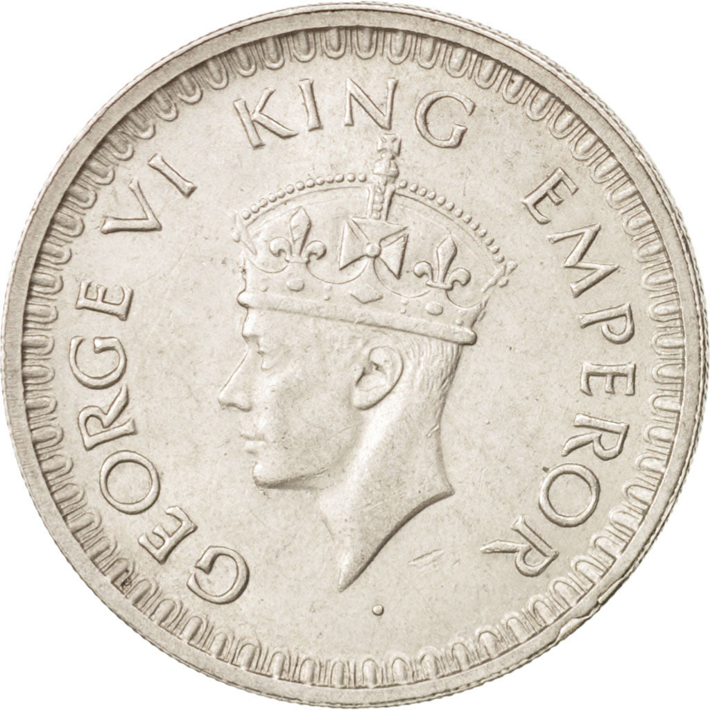 INDIA-BRITISH, George VI, 1/2 Rupee, 1943, AU(50-53), Silver, KM:552