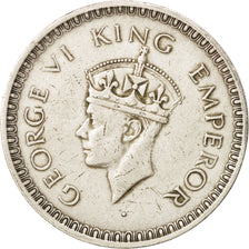 Moneda, INDIA BRITÁNICA, George VI, Rupee, 1943, Bombay, MBC, Plata, KM:557.1