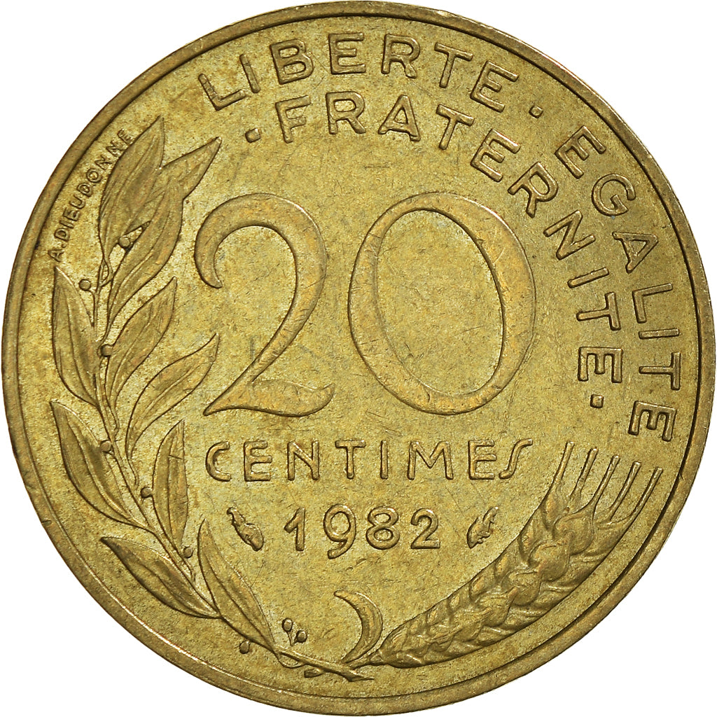 Moneda, Francia, 20 Centimes, 1982