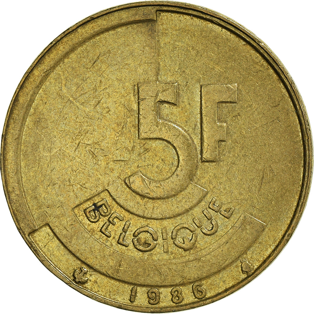 Münze, Belgien, 5 Francs, 5 Frank, 1986