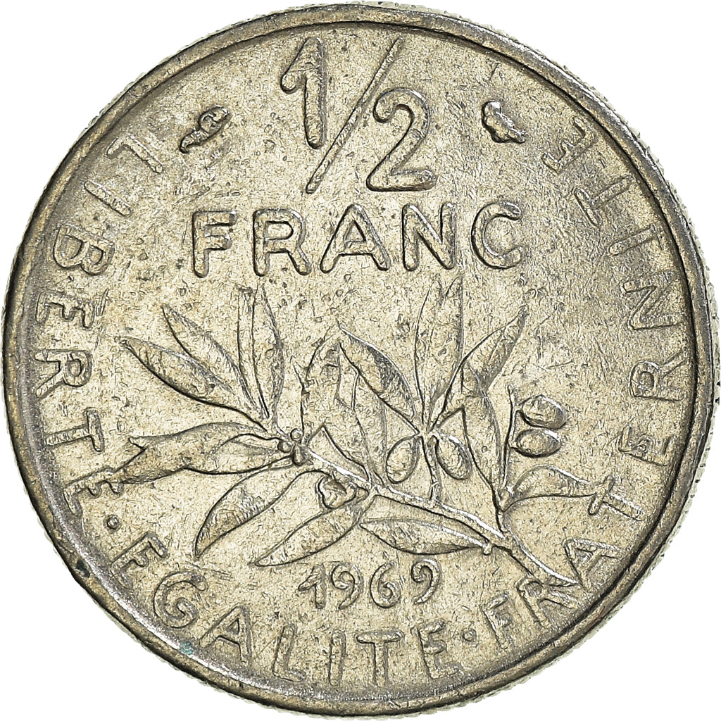 Münze, Frankreich, 1/2 Franc, 1969