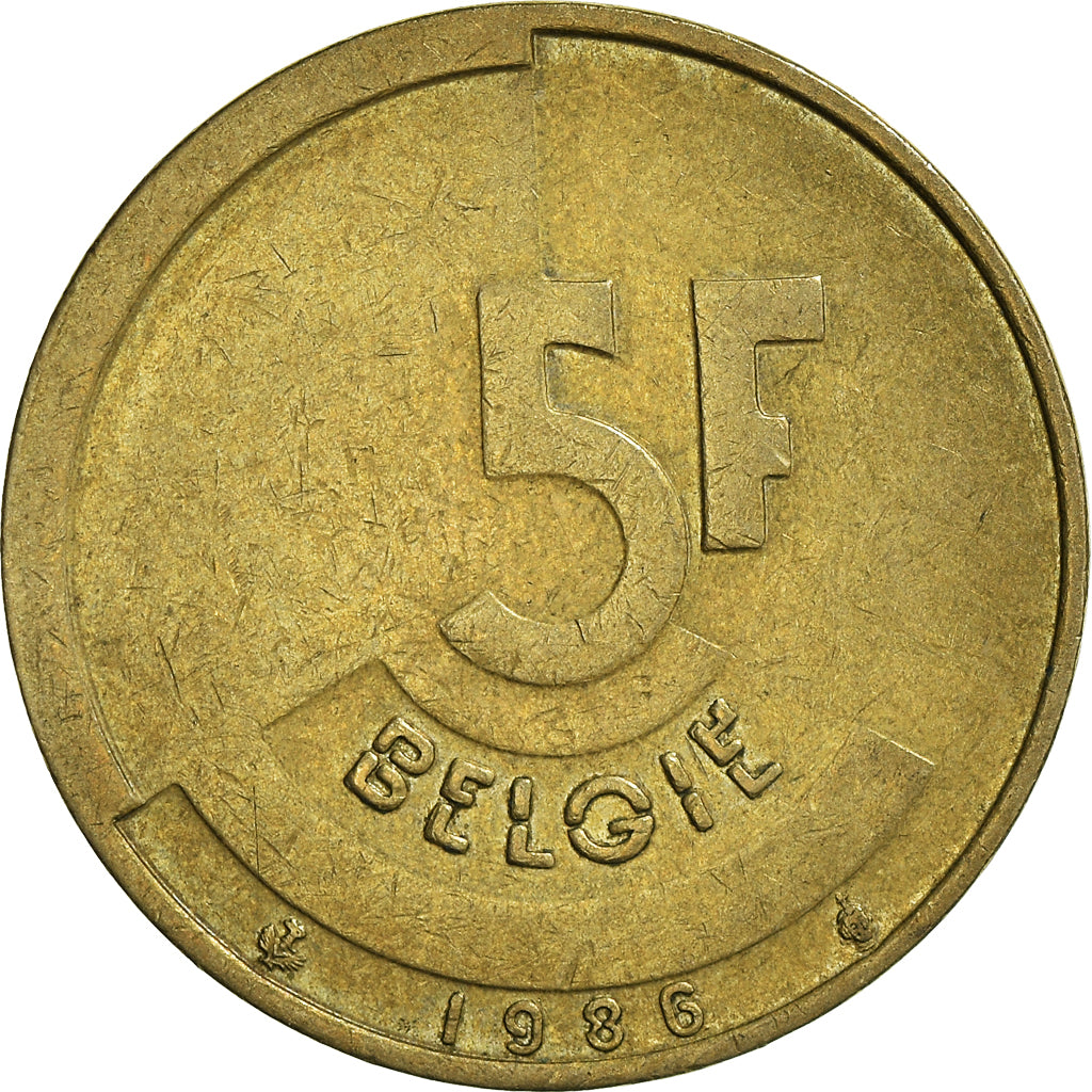 Münze, Belgien, 5 Francs, 5 Frank, 1986