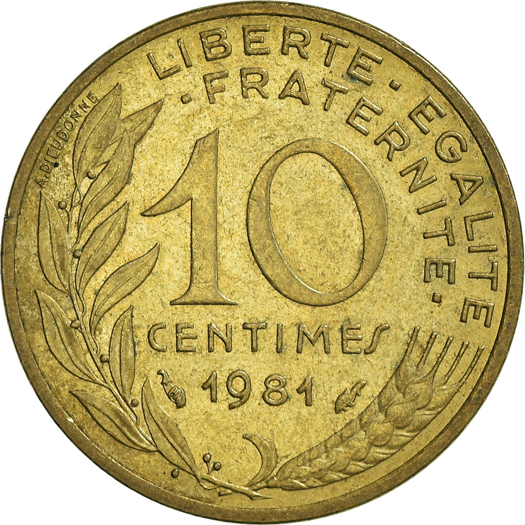 Moneta, Francia, 10 Centimes, 1981
