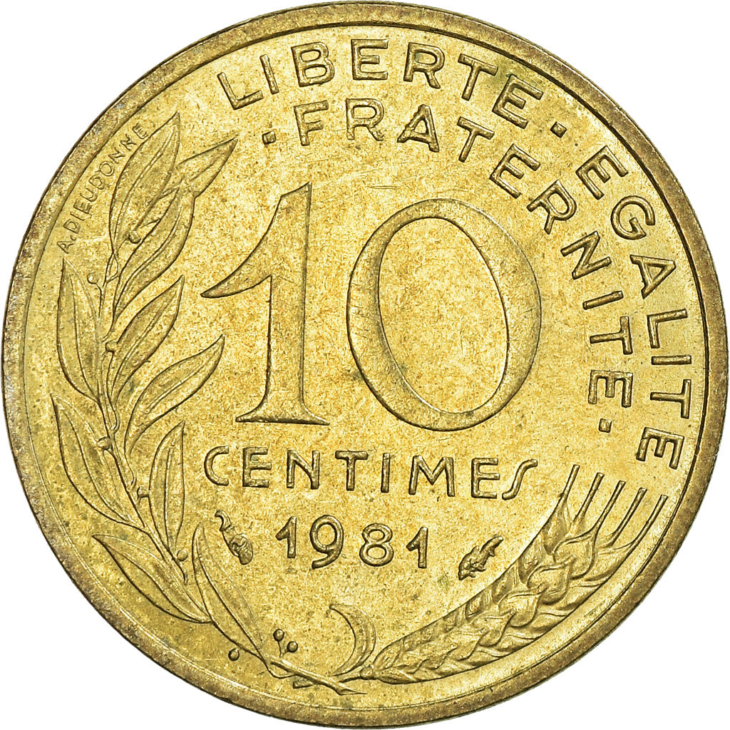 Münze, Frankreich, 10 Centimes, 1981