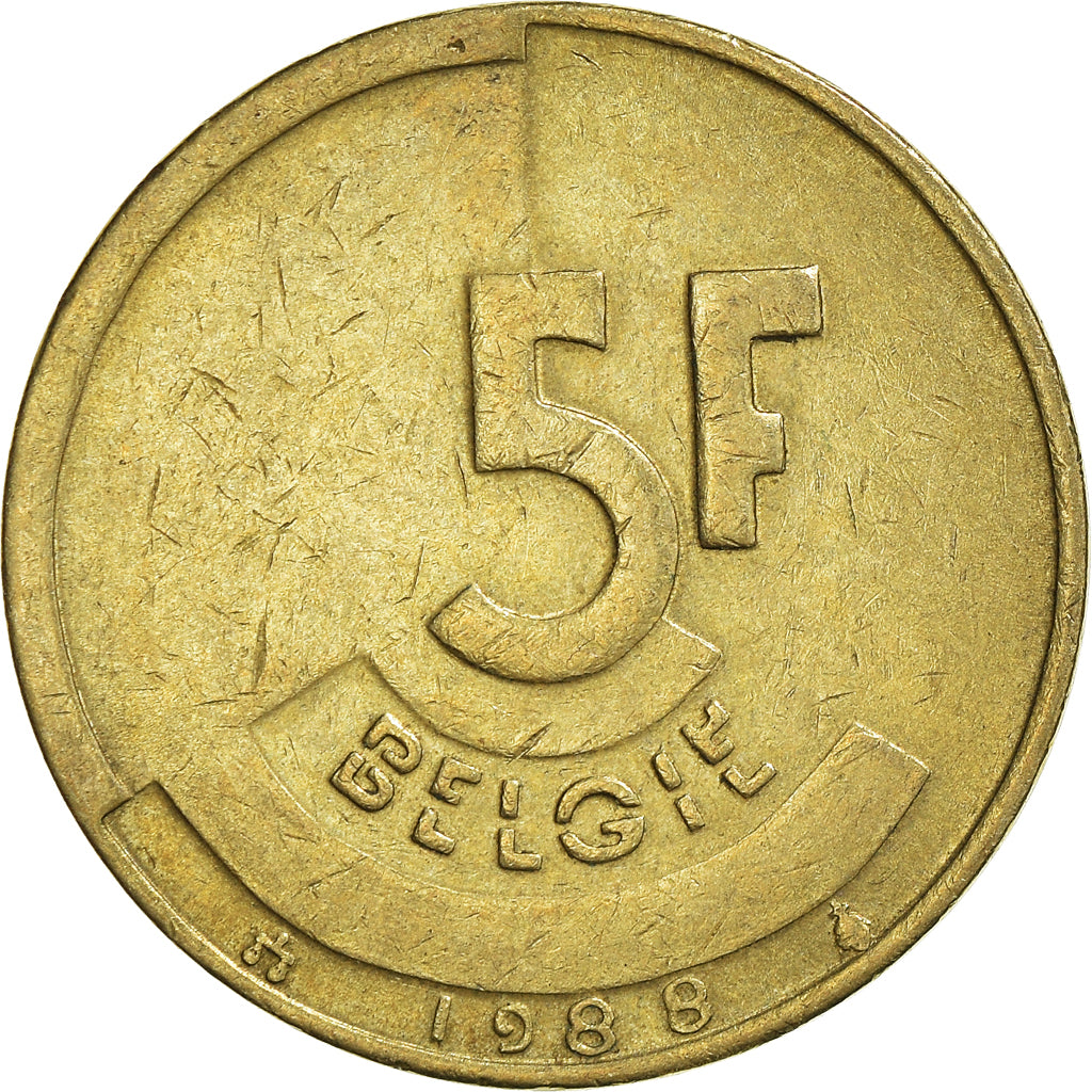 Moneta, Belgia, 5 Francs, 5 Frank, 1988