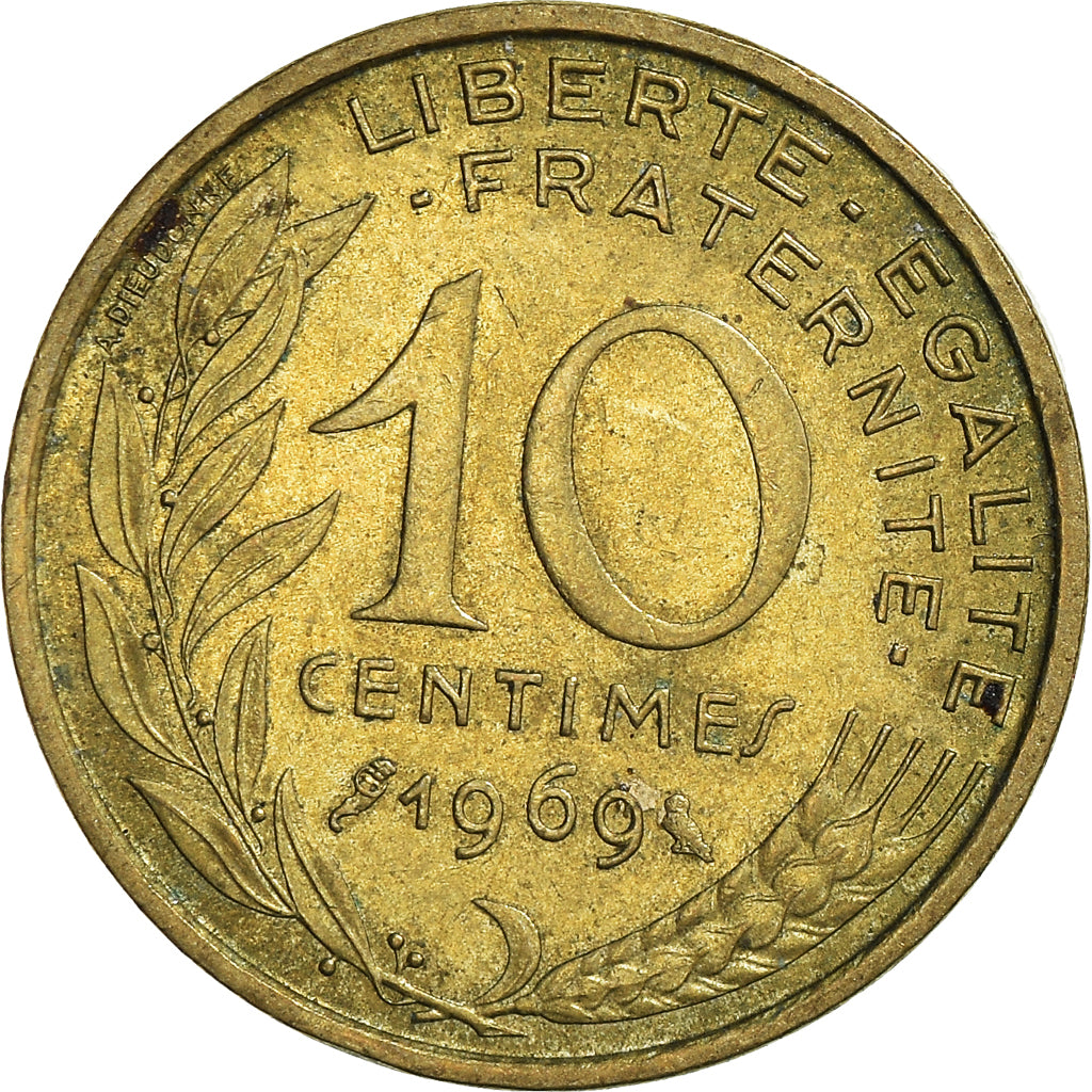 Moneta, Francia, 10 Centimes, 1969