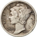 United States, Mercury Dime, 1916, Philadelphia, EF(40-45), KM:140