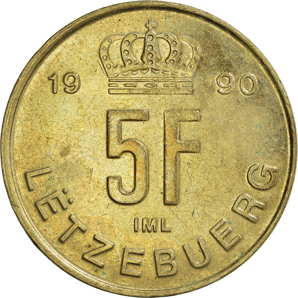 Coin, Belgium, 5 Francs, 5 Frank, 1990