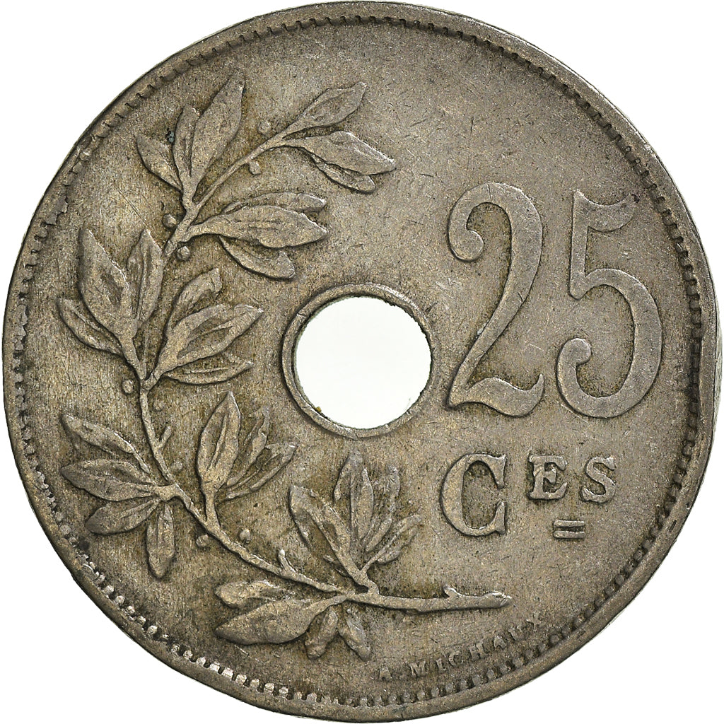 Moneda, Bélgica, 25 Centimes, 1922