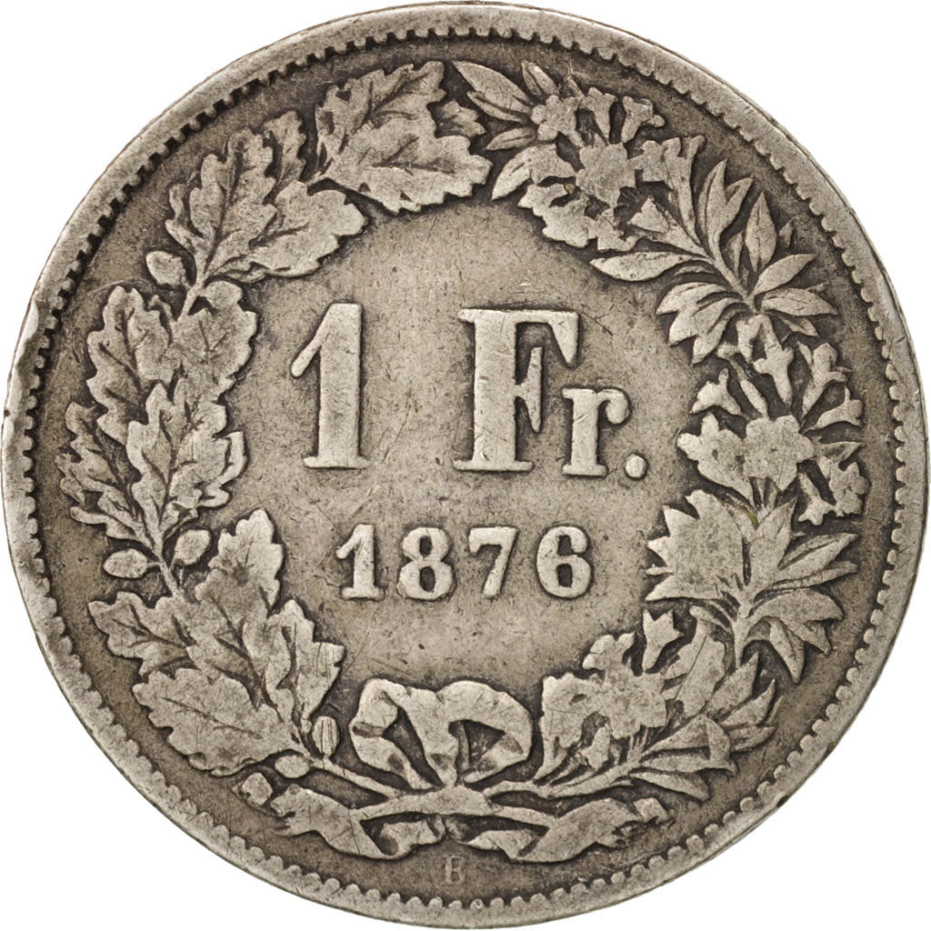 Switzerland, Franc, 1876, Bern, F(12-15), Silver, KM:24
