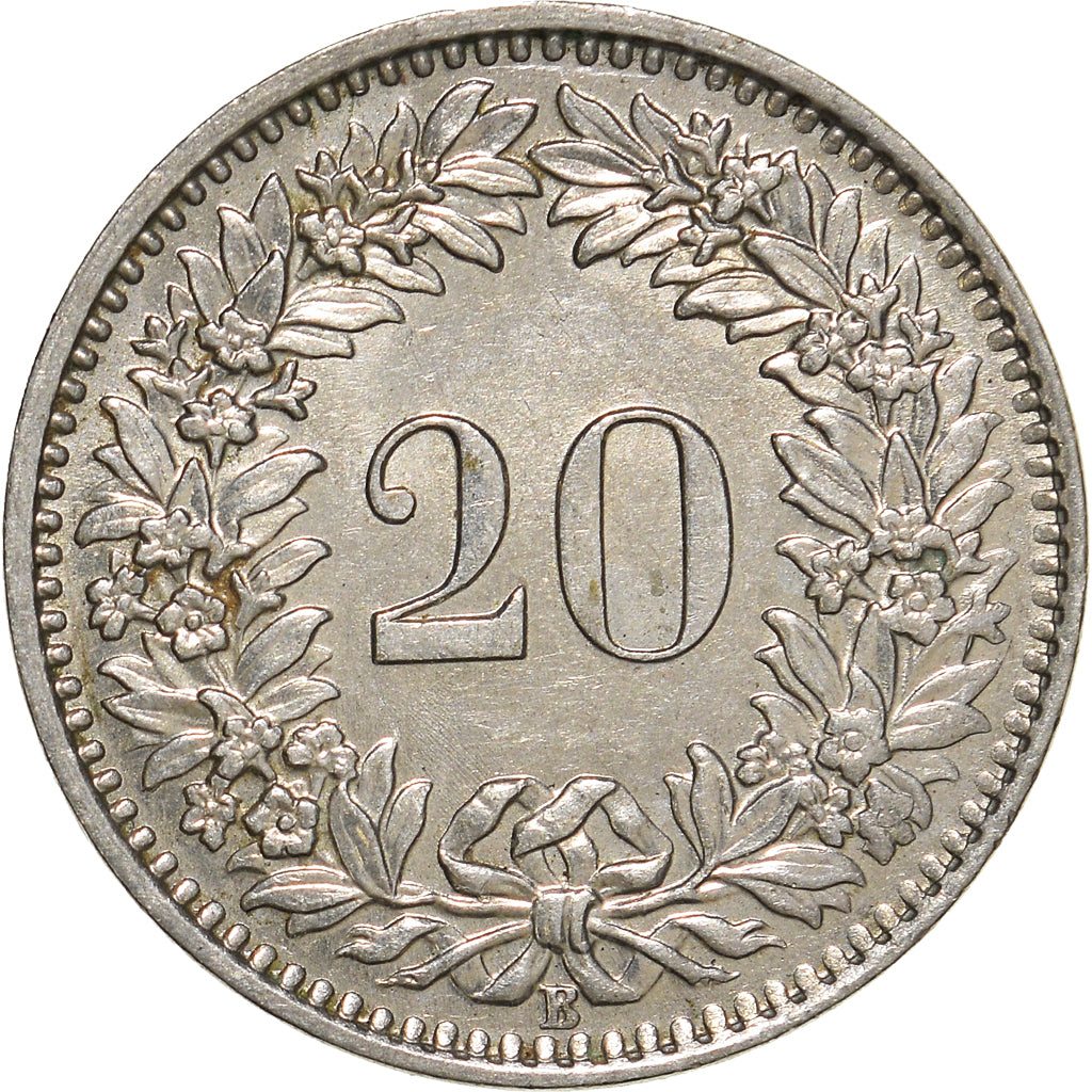 Münze, Schweiz, 20 Rappen, 1962