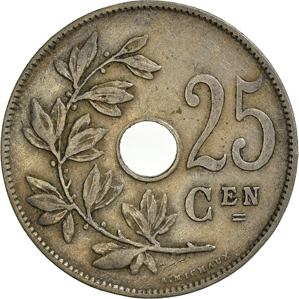 Moneda, Bélgica, 25 Centimes, 1922