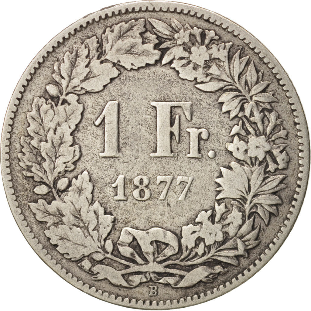 Switzerland, Franc, 1877, Bern, F(12-15), Silver, KM:24