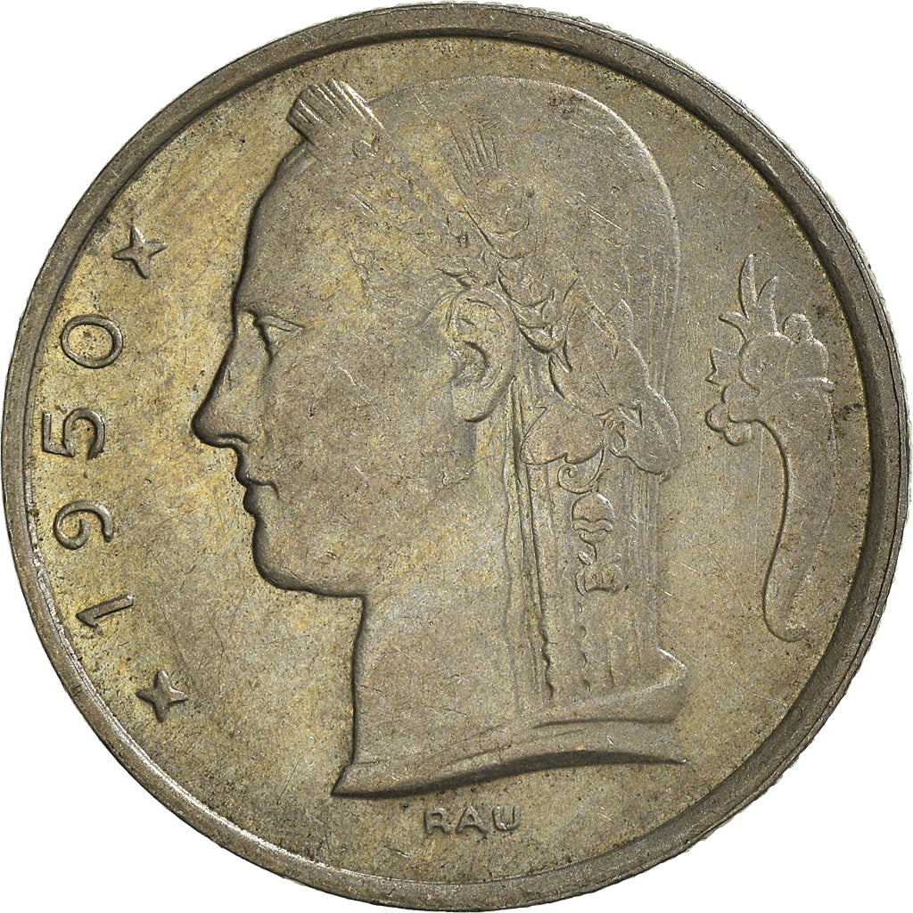 Coin, Belgium, 5 Francs, 5 Frank, 1950