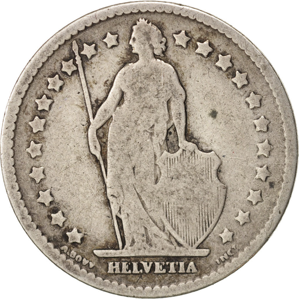 Switzerland, Franc, 1880, Bern, F(12-15), Silver, KM:24