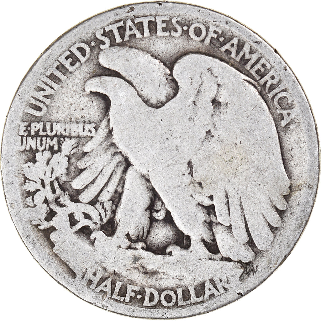 Coin, United States, Walking Liberty Half Dollar, Half Dollar, 1917, U.S. Mint
