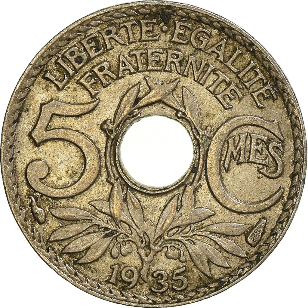 Moneta, Francja, 5 Centimes, 1935