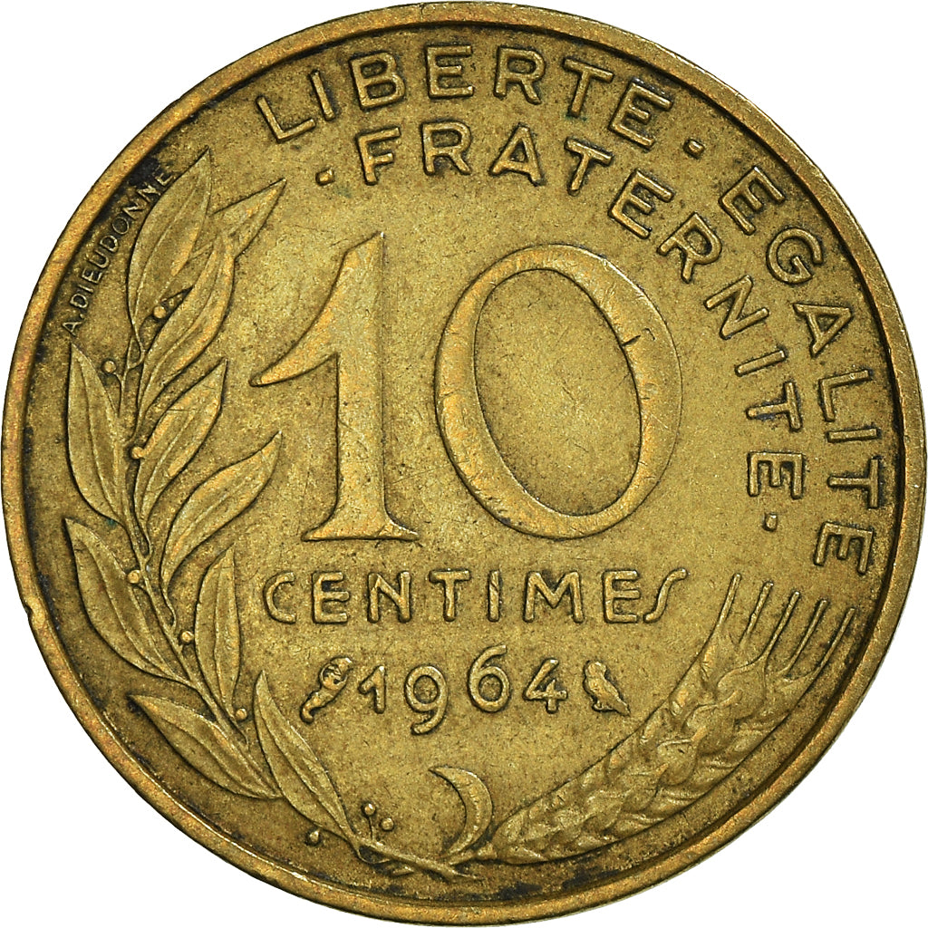 Münze, Frankreich, 10 Centimes, 1964