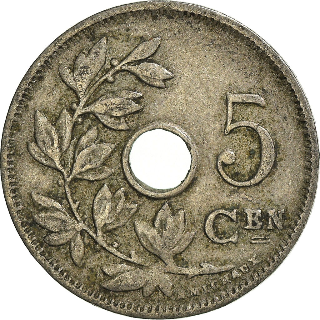Moneda, Bélgica, 5 Centimes, 1910