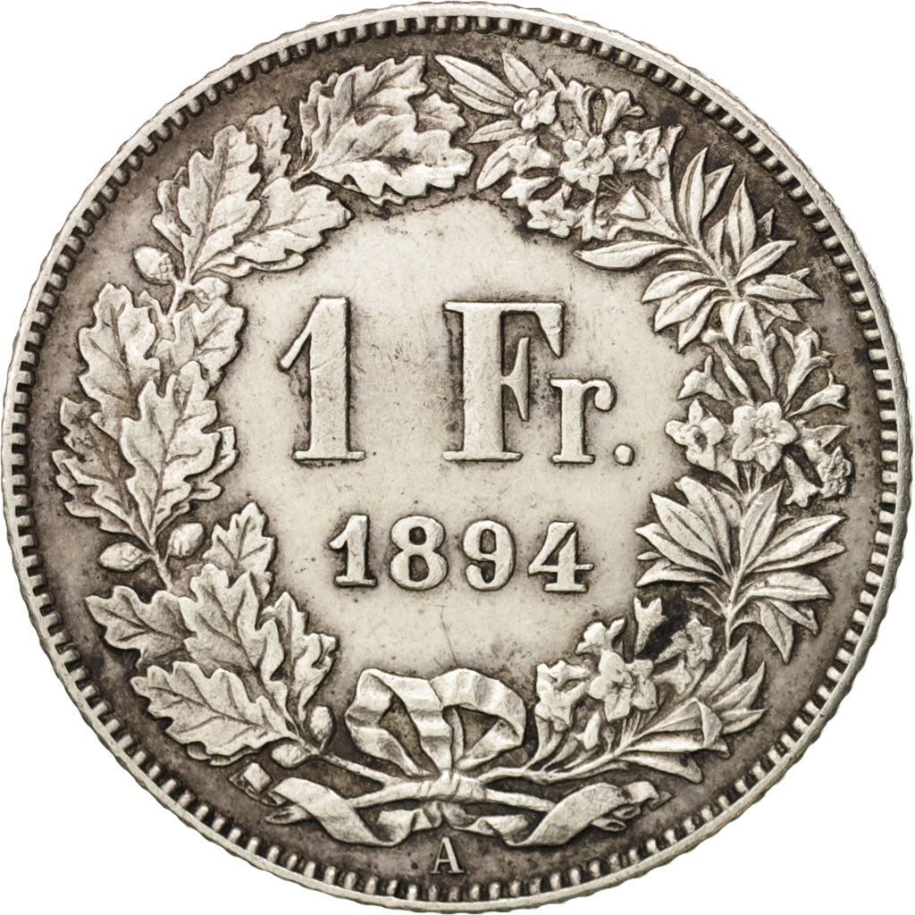 Switzerland, Franc, 1894, Paris, EF(40-45), Silver, KM:24