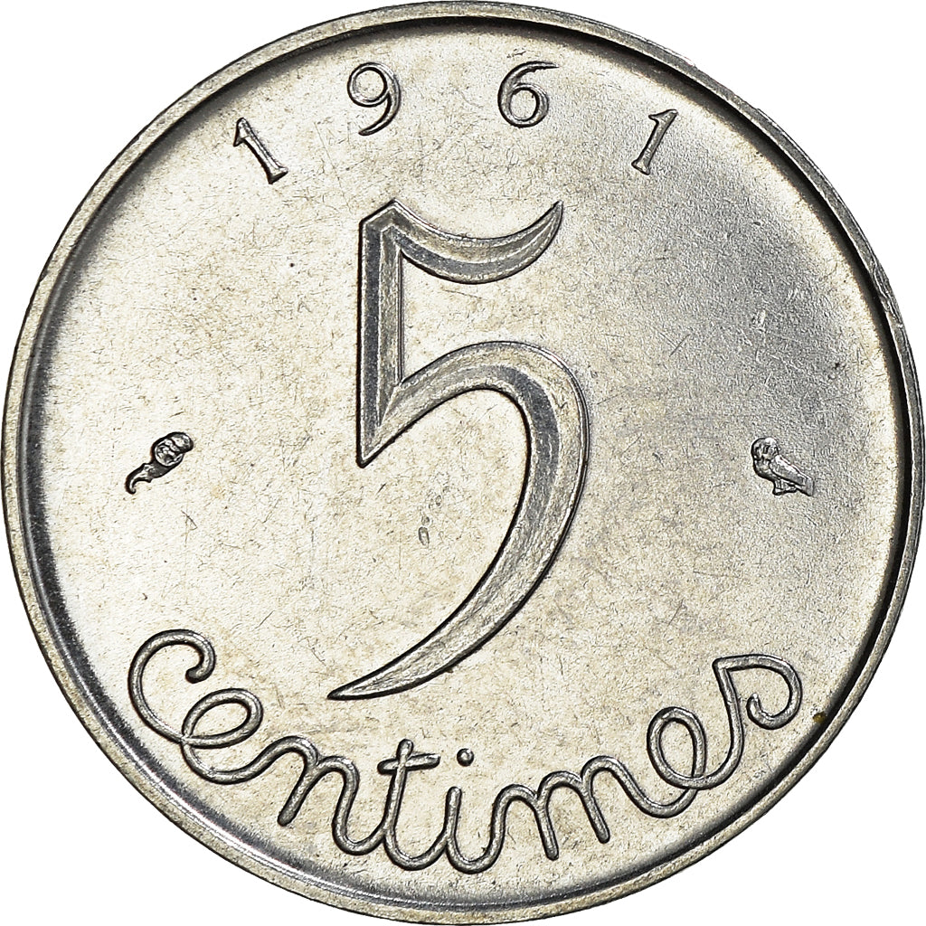 Moneda, Francia, 5 Centimes, 1961