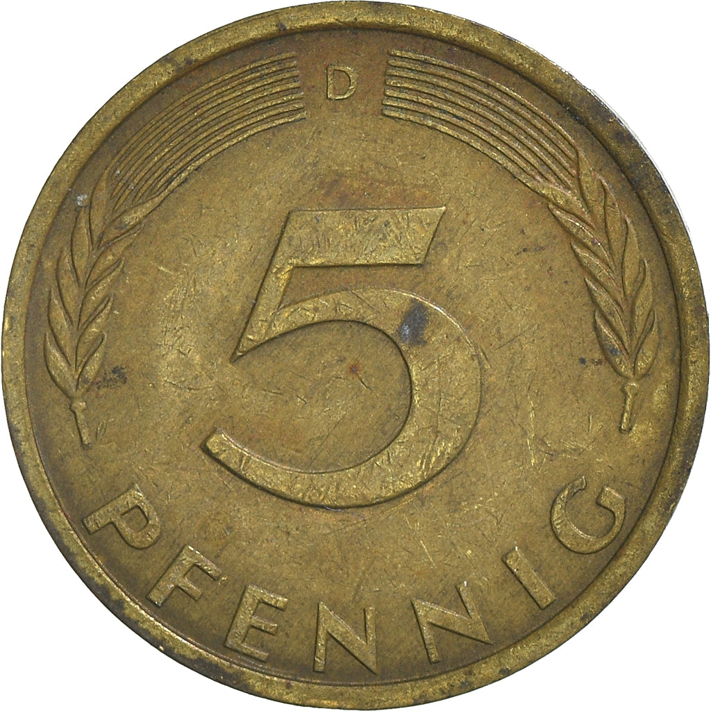 Münze, Bundesrepublik Deutschland, 5 Pfennig, 1972