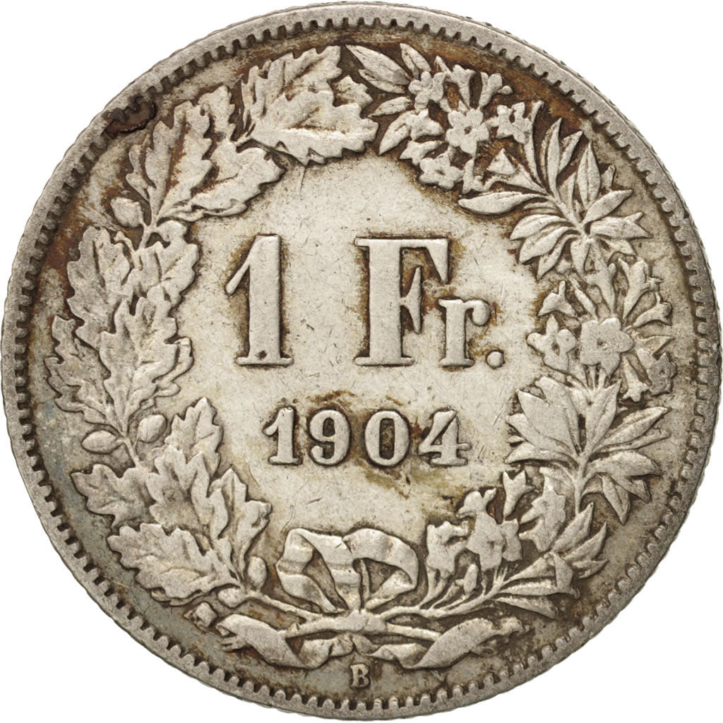 Svizzera, Franc, 1904, Bern, MB+, Argento, KM:24