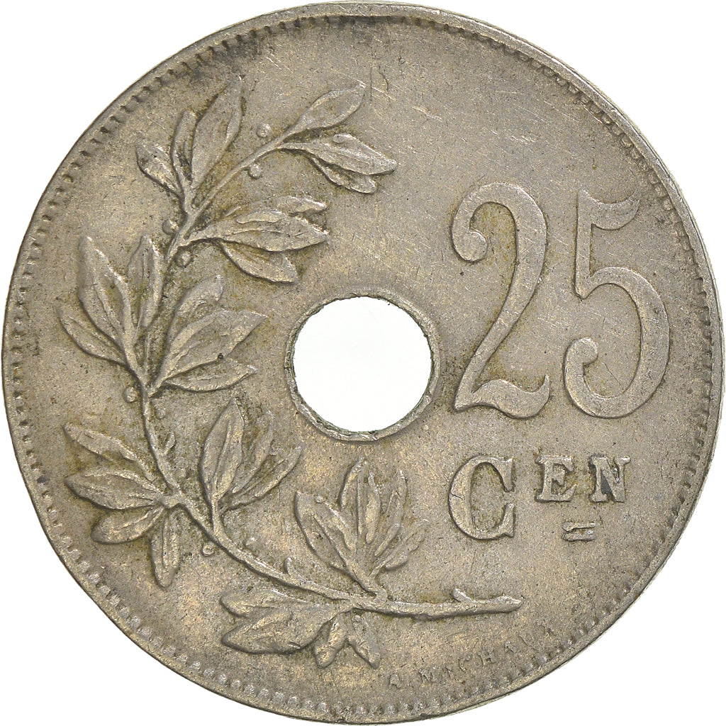 Moneda, Bélgica, 25 Centimes, 1928