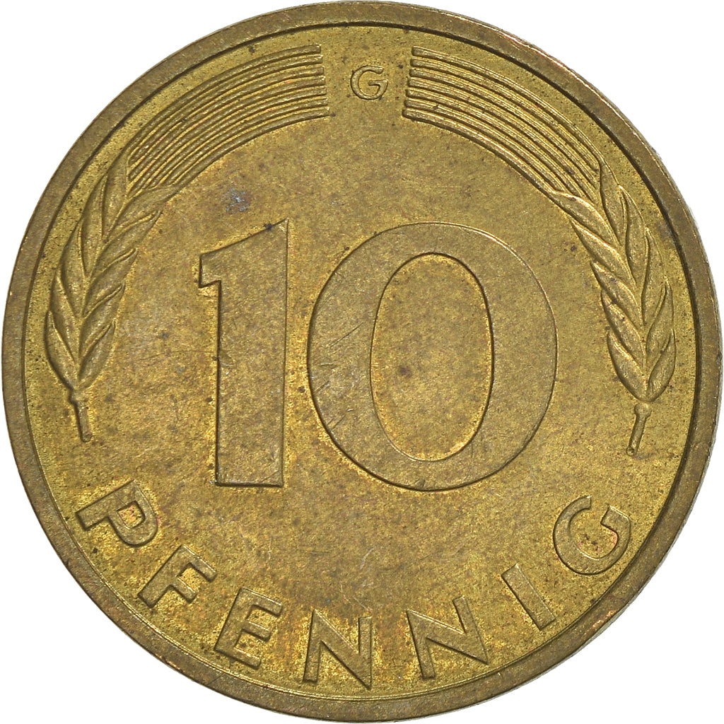 Moeda, ALEMANHA - REPÚBLICA FEDERAL, 10 Pfennig, 1987