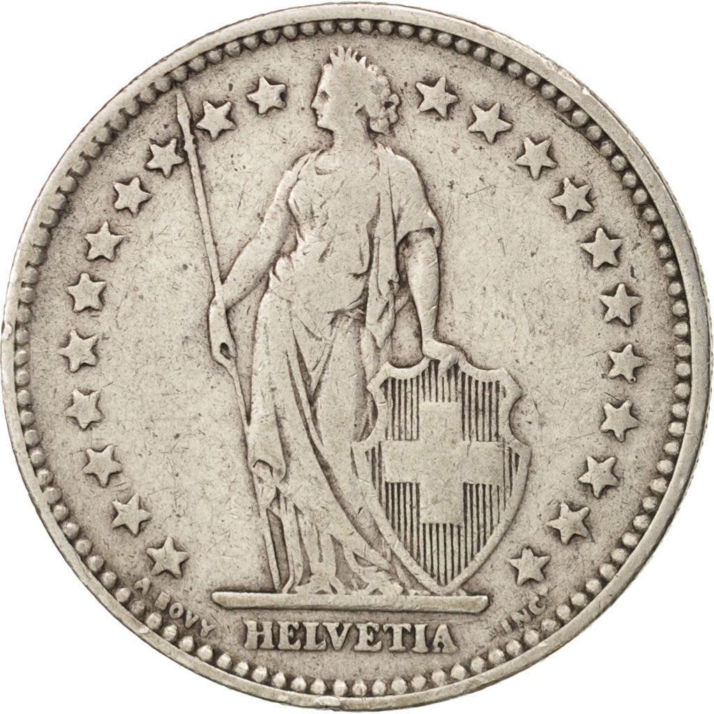 Switzerland, 2 Francs, 1894, Paris, VF(30-35), Silver, KM:21