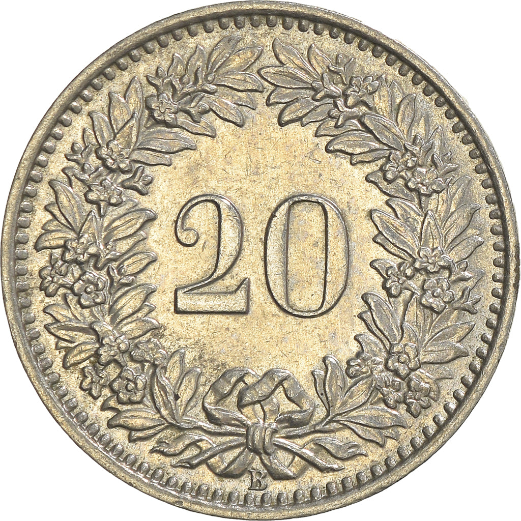 Monnaie, Suisse, 20 Rappen, 1962